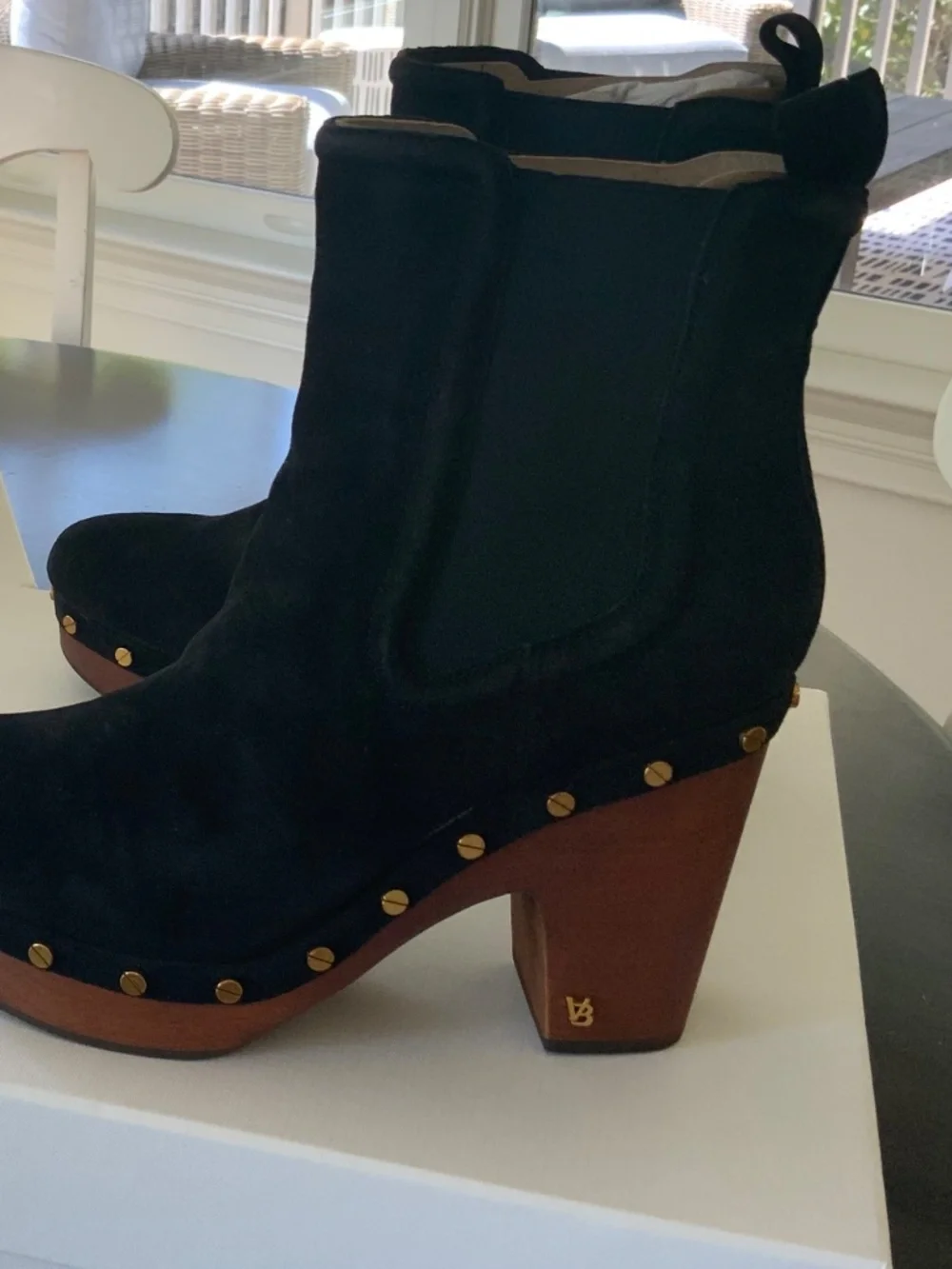 Veronica Beard Decker Clog  Black Suede